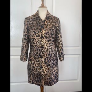 Chico's Leopard Print Coat in Brown and Black